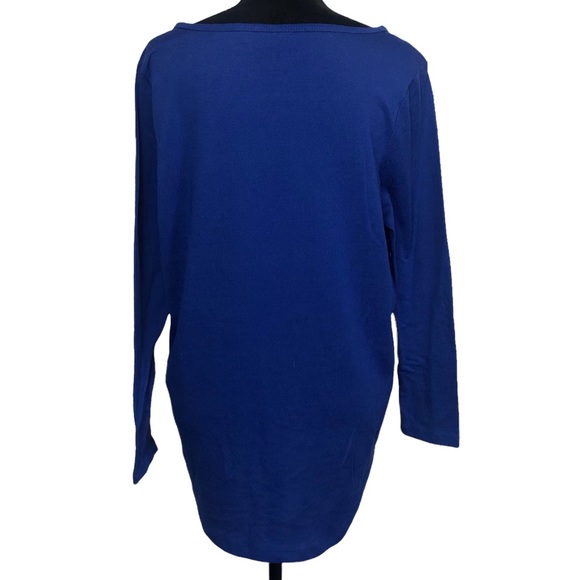 Onque Casual Royal Blue Celtic Print Blouse size XL - Picture 8 of 10